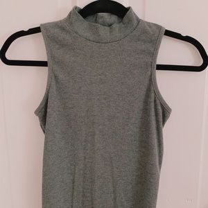 Grey mock neck tank